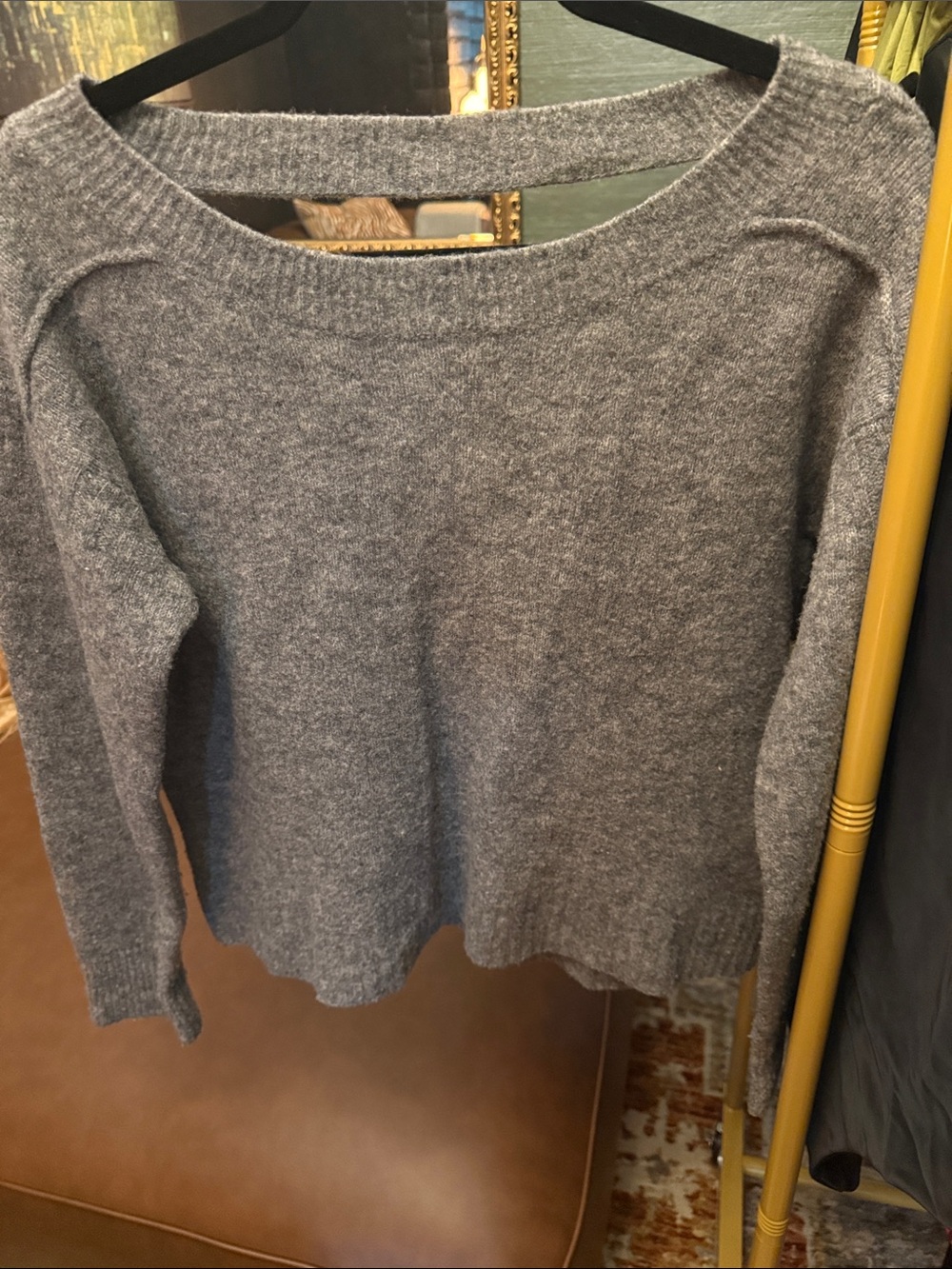 A.L.C. Gray Scoop Neck Knit Sweater
